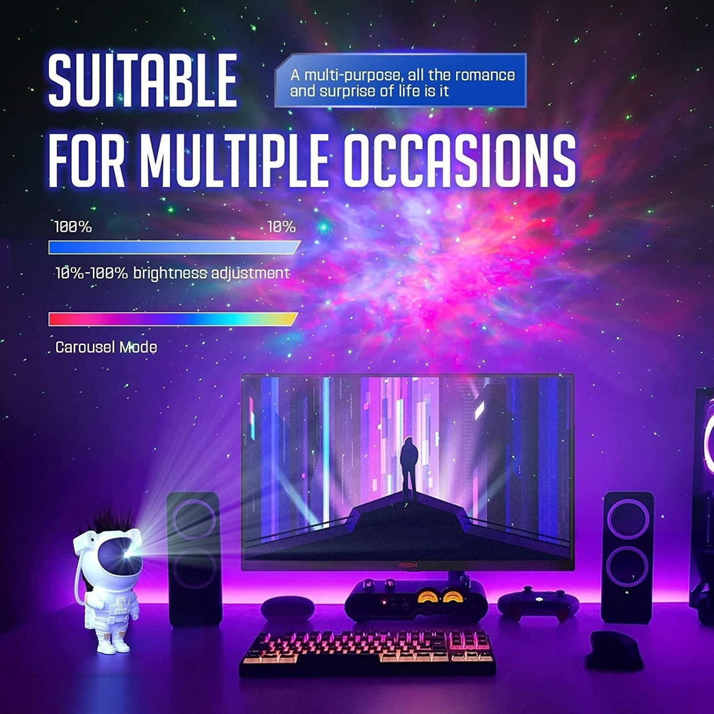 Astronaut Galaxy Projector Lamp